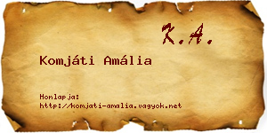 Komjáti Amália névjegykártya