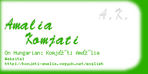 amalia komjati business card